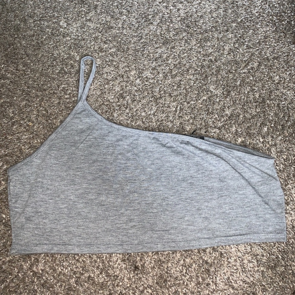 Grey One Shoulder Cami Top
